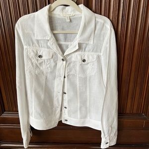 Eileen Fisher Organic Linen white Jacket